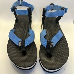 Teva Wedge Flatform Sandals Blue Black Women’s Size 8